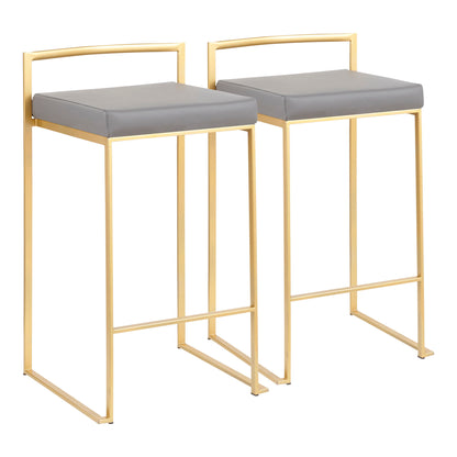 Fuji - Contemporary / Glam Design Counter Stool (Set of 2) Lumi Source