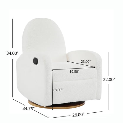 Contemporary 360 Swivel And Glider Recliner Chair Noble House