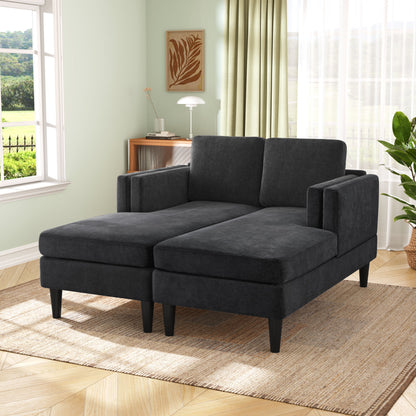 Chaise Lounge Sofa Bed With Dual Layer Armrests For Living Room Hearth and Haven