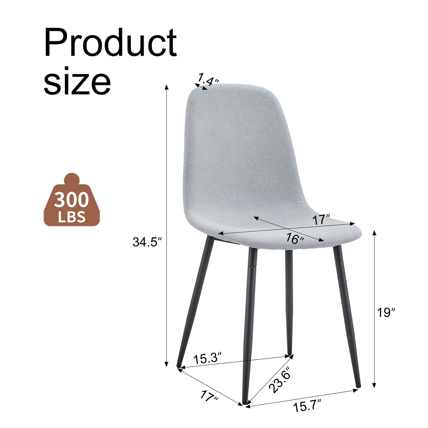 Modern Medieval Style Cushioned Side Chairs Set With Black Metal Legs For Kitchens Home Essentials