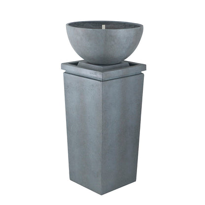Zen Bowl Water Fountain, Outdoor Bird Feeder / Bath Fountains, Relaxing Water Feature For Garden Daily Nest