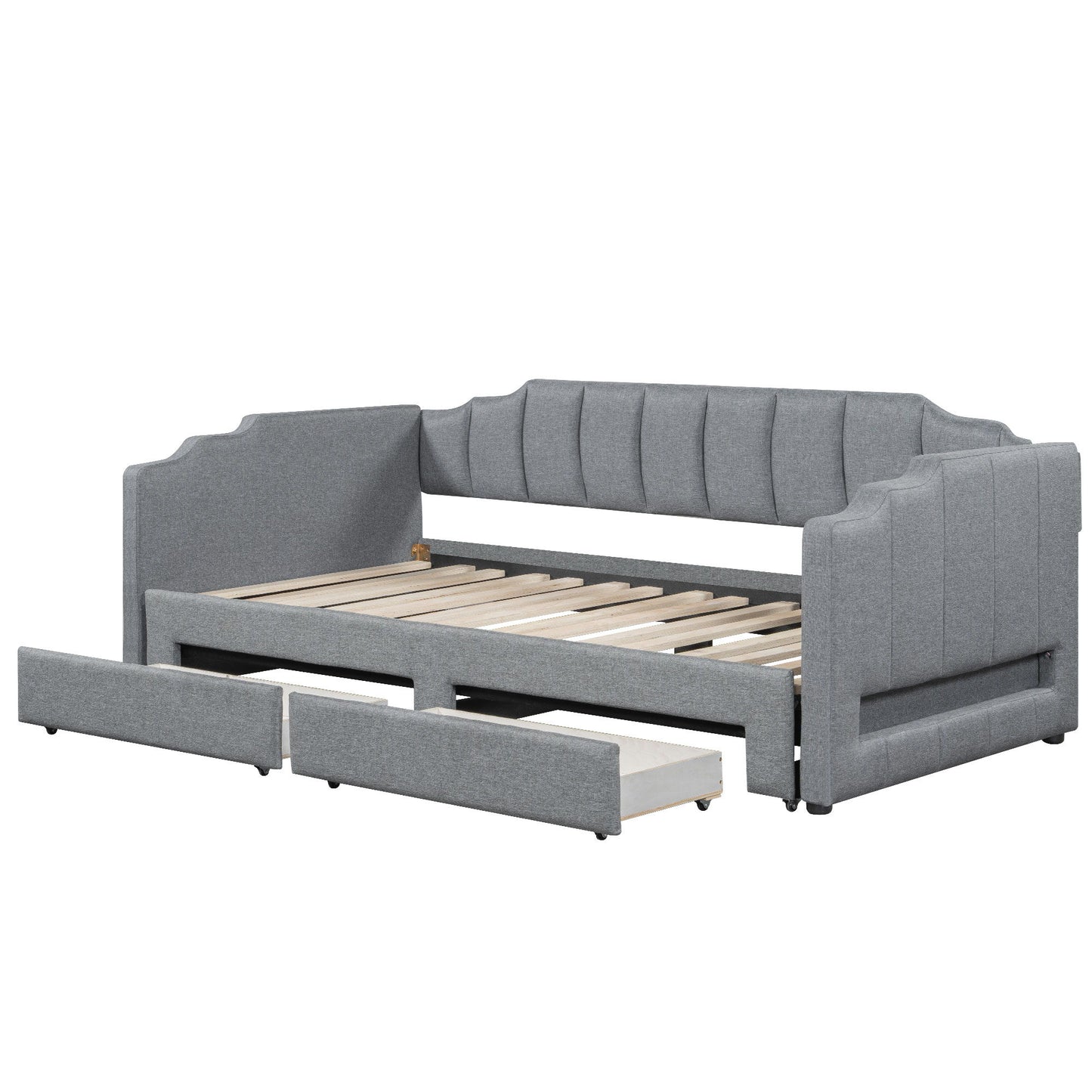 Extendable Daybed With LED Light And 2 Storage Drawers Dreamland