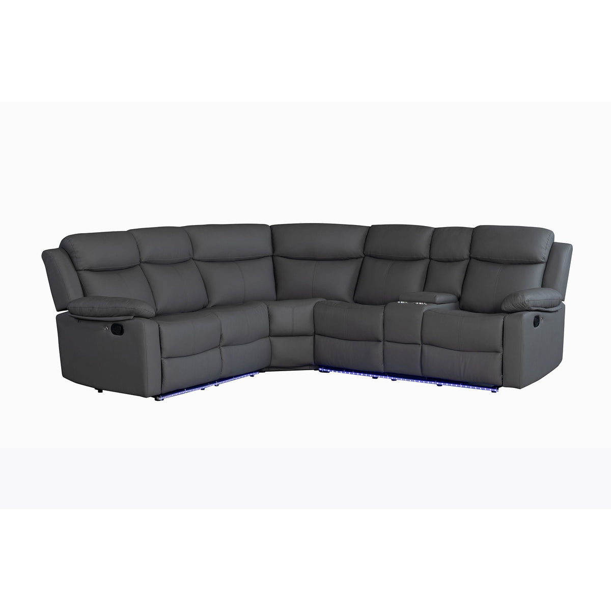 Blanche - Sectional Sofa With LED Lighting And Integrated Speaker - Gray Global Furniture USA