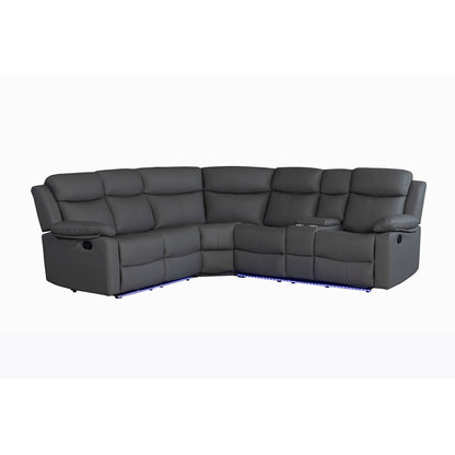 Blanche - Sectional Sofa With LED Lighting And Integrated Speaker - Gray Global Furniture USA