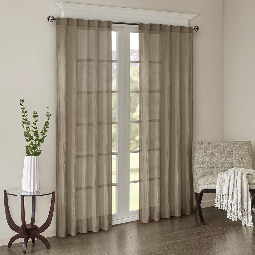 Harper - 84" Solid Crushed Window Panel Pair - Taupe Madison Park