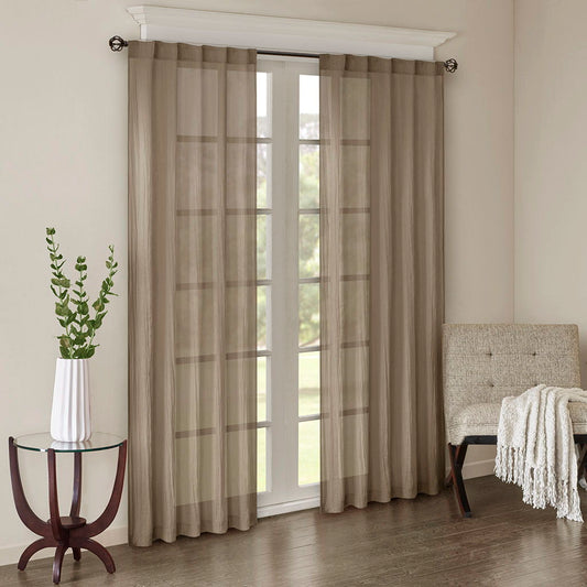 Harper - 84" Solid Crushed Window Panel Pair - Taupe Madison Park
