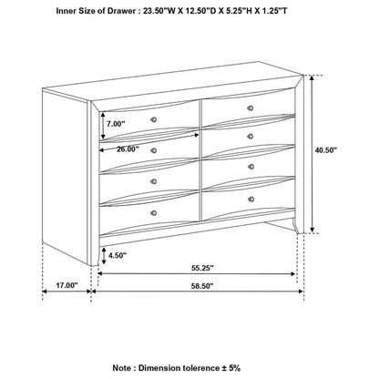 Briana - 8-Drawer Dresser - Black