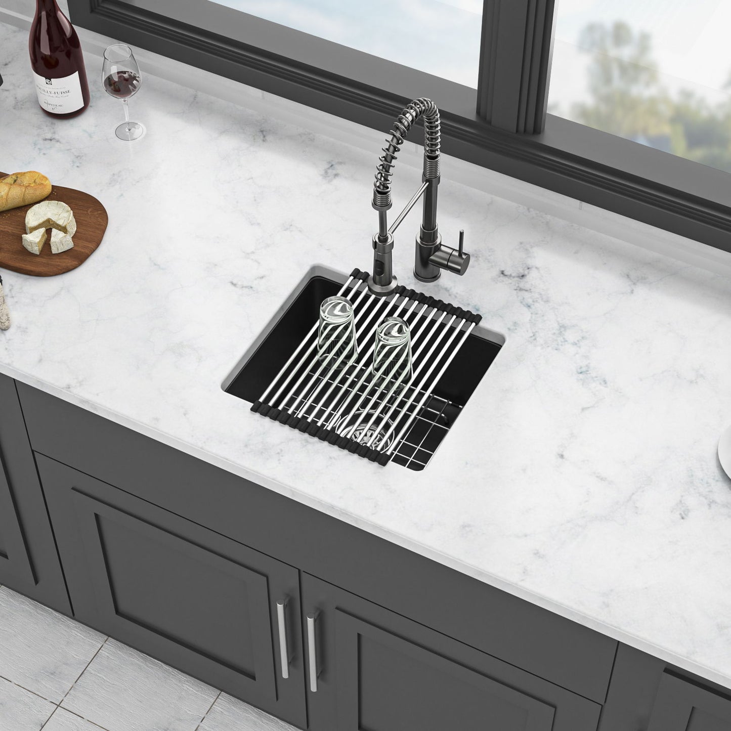 Modern Quartz Kitchen Sink Undermount Granite Composite Daily Nest