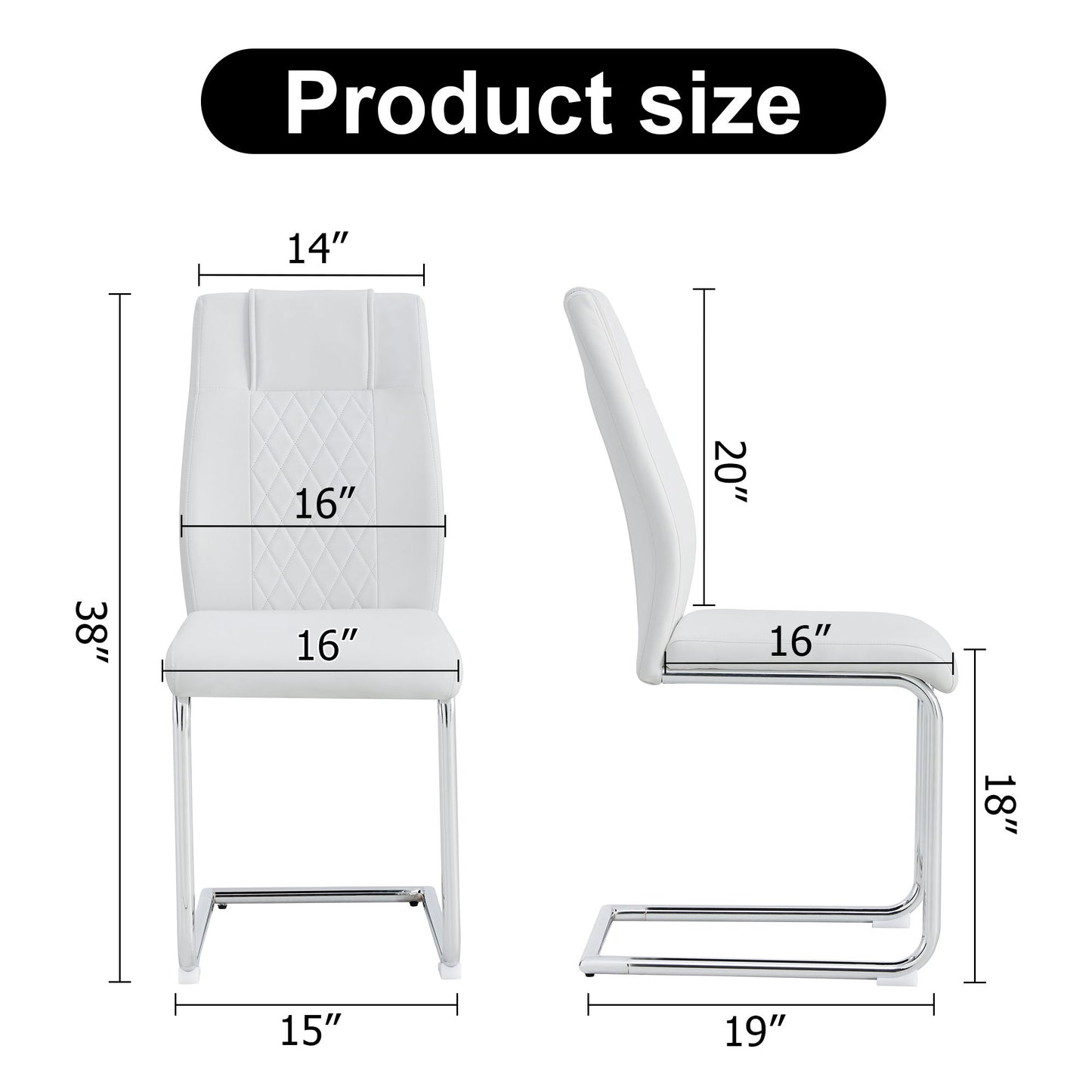 Modern Dining Chairs With Padded Seat, Metal Legs Home Essentials