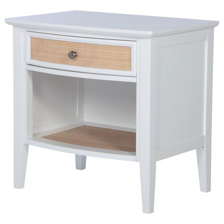 Bexhill - 1-Drawer Nightstand Bedside Table - White Coaster Fine Furniture