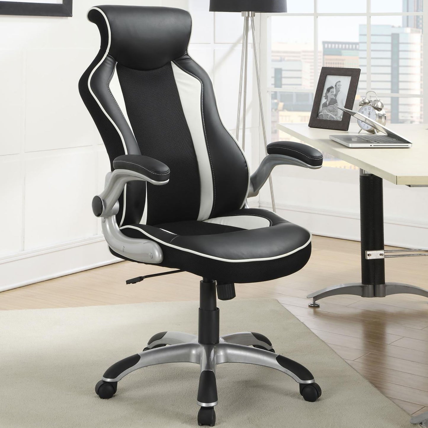 Adjustable Height Office Chair With Ergonomic Design And Swivel Mechanism - Black Furniture Max
