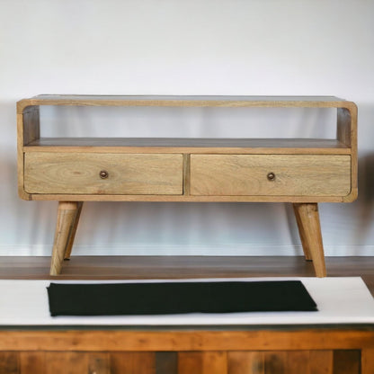 Solid Wood Curved Media Unit Artisan Furniture