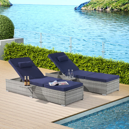Outdoor Sofa Pe Rattan Furniture Deck Chair - Gray Home Essentials