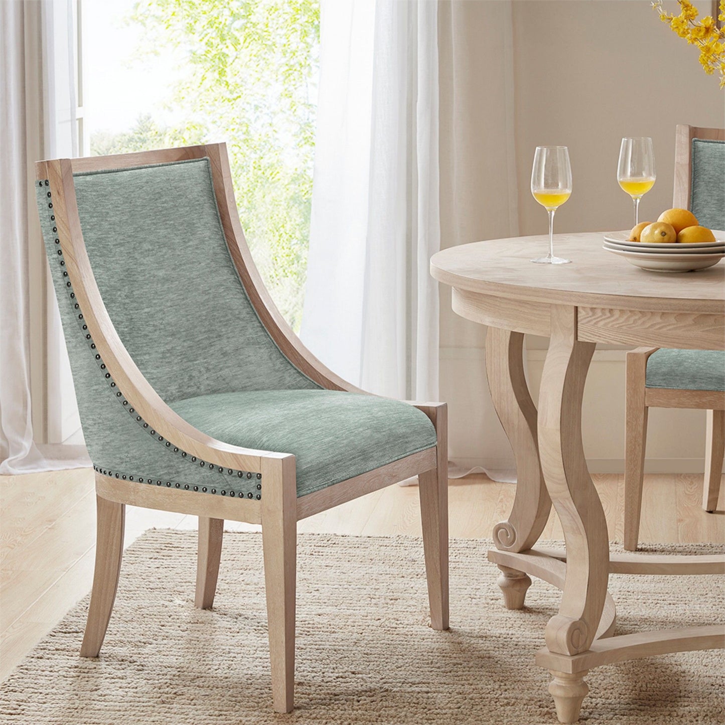 Upholstered Dining Chair With Nailhead Trim JLA