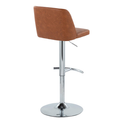 Toriano - Contemporary Adjustable Barstool With Swivel & Rounded T Footrest (Set of 2) Lumi Source