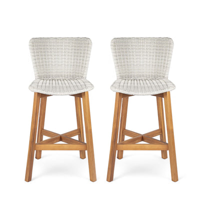 Lymington - Outdoor Bar Stool (Set of 2) Noble House