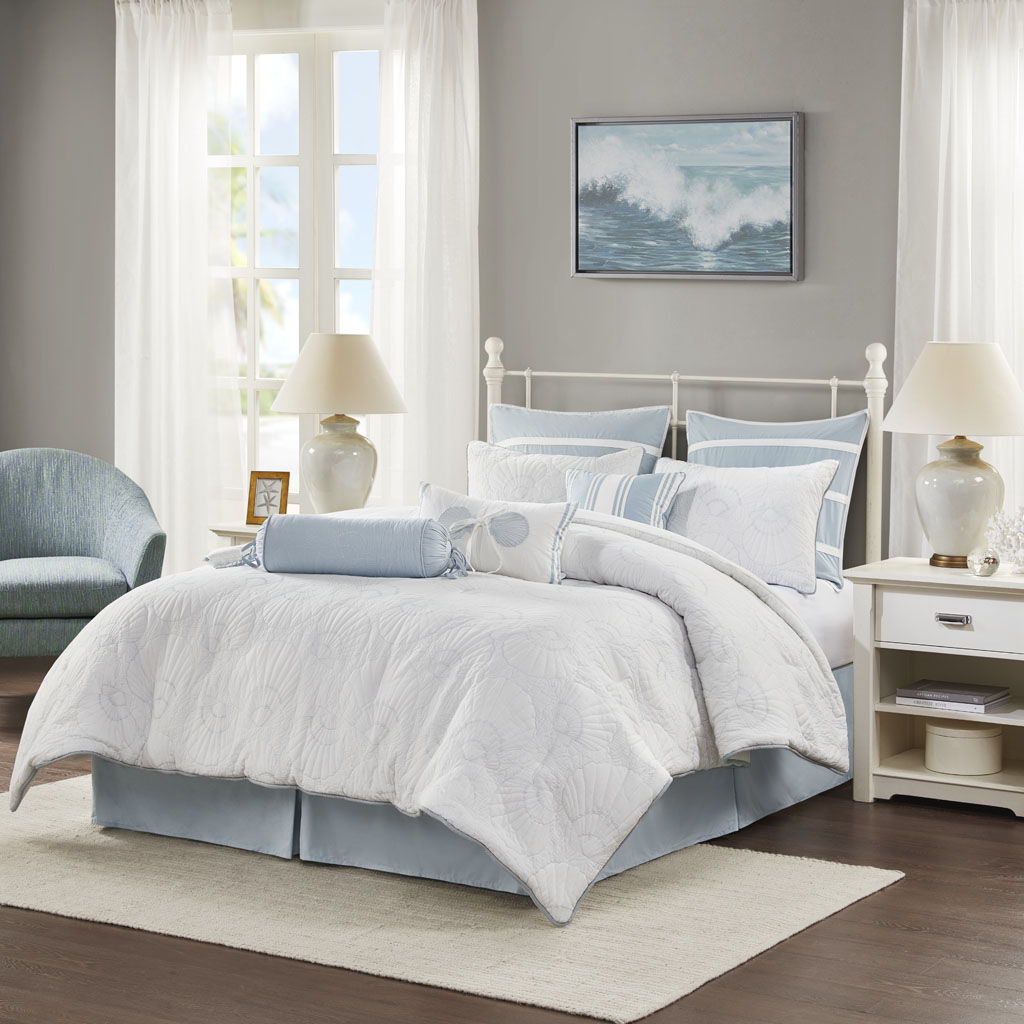 Crystal Beach - Queen - Comforter Set - White Harbor House