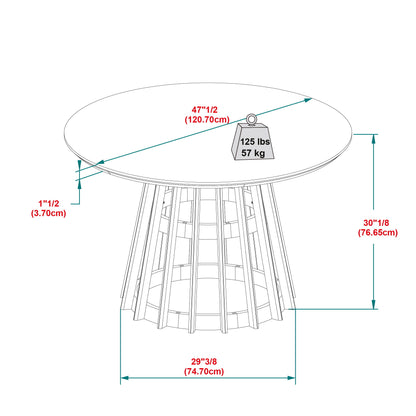Round Dining Table With Pedestal Base - Brown Walker Edison