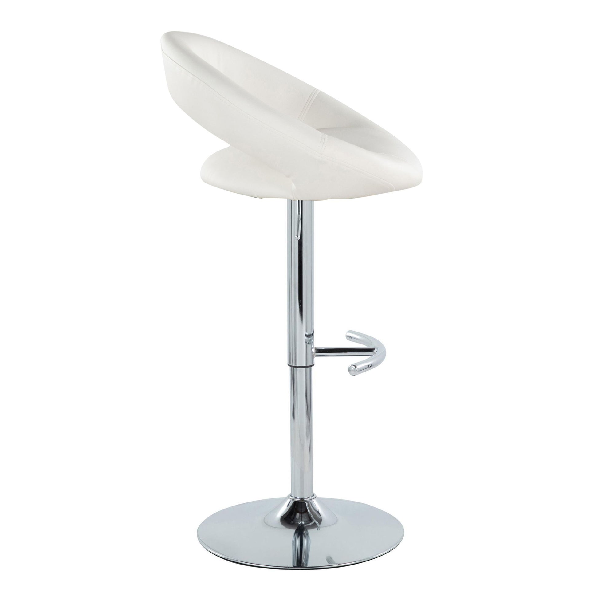 Posh - Contemporary Adjustable Barstool With Swivel With Rounded T Footrest (Set of 2) Lumi Source