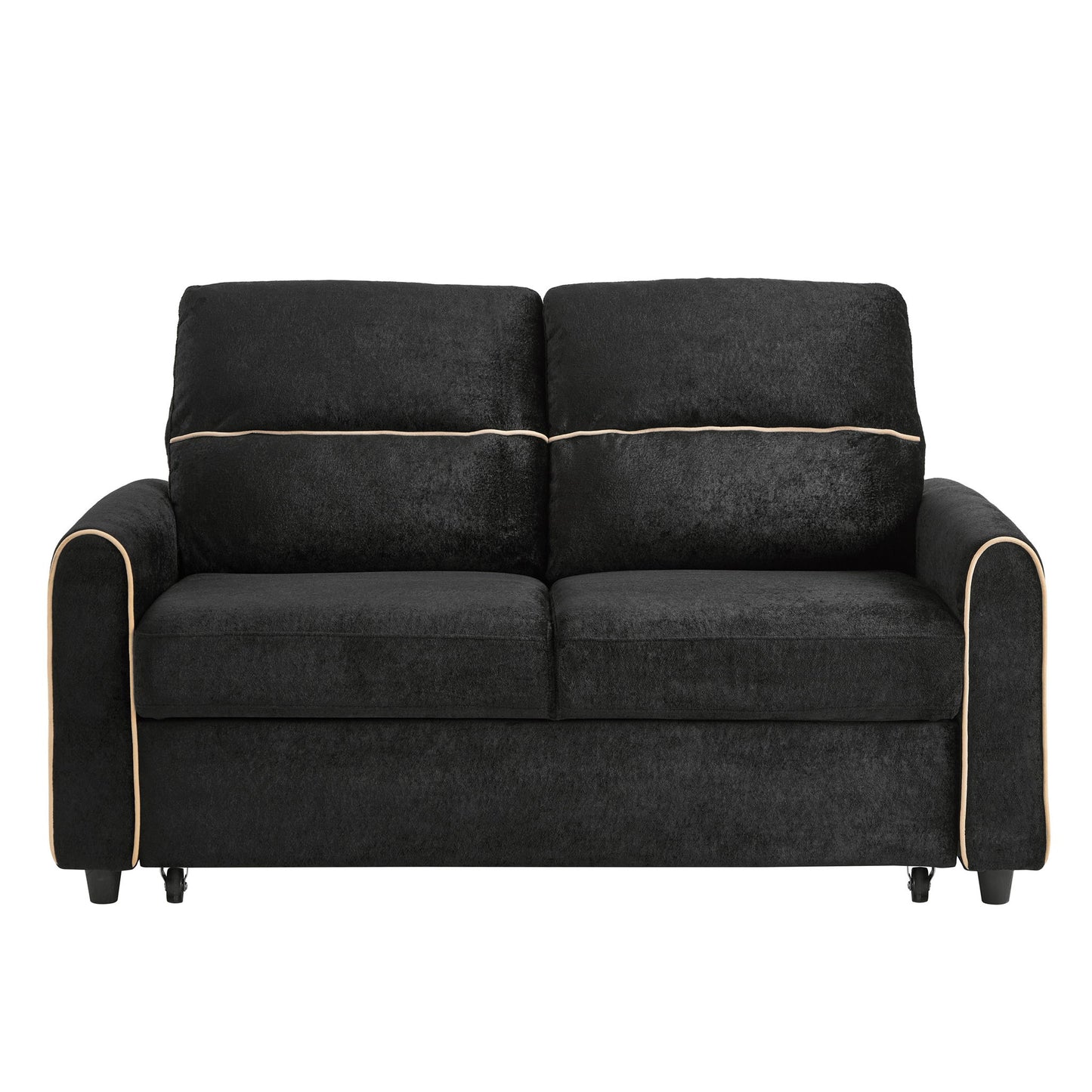 Pull Out Sofa Bed With Adjustable 3 Position Backrest, USB Charging Ports, Side Pockets Hearth and Haven