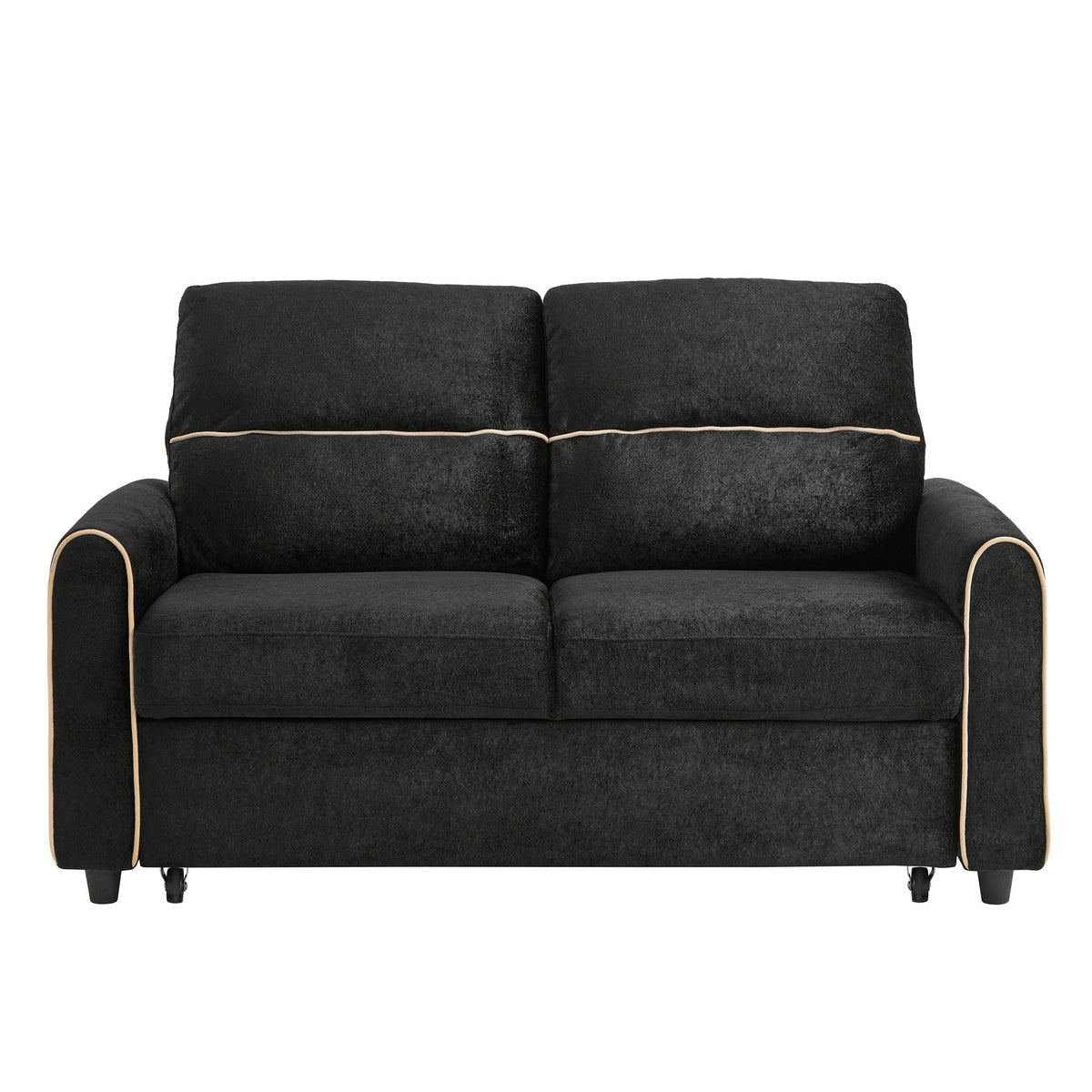 Pull Out Sofa Bed With Adjustable 3 Position Backrest, USB Charging Ports, Side Pockets Hearth and Haven