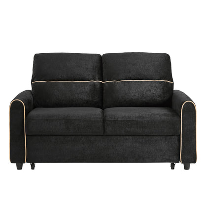 Pull Out Sofa Bed With Adjustable 3 Position Backrest, USB Charging Ports, Side Pockets Hearth and Haven