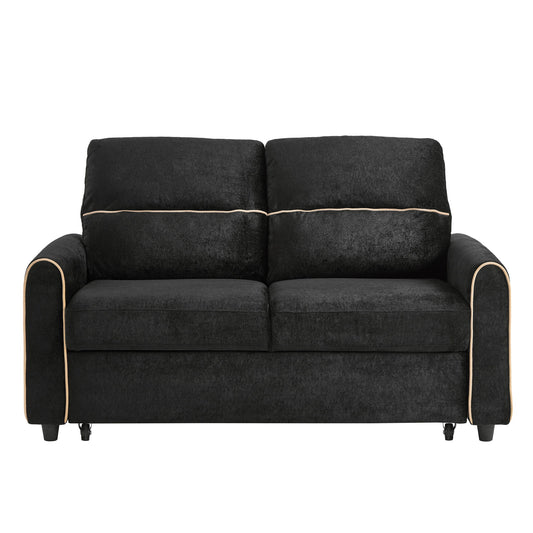 Pull Out Sofa Bed With Adjustable 3 Position Backrest, USB Charging Ports, Side Pockets Hearth and Haven