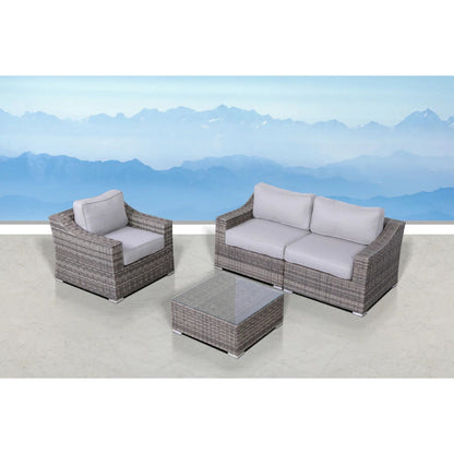 Outdoor Wicker Conversation Set With Cushions, All Weather LSI Patio Furniture