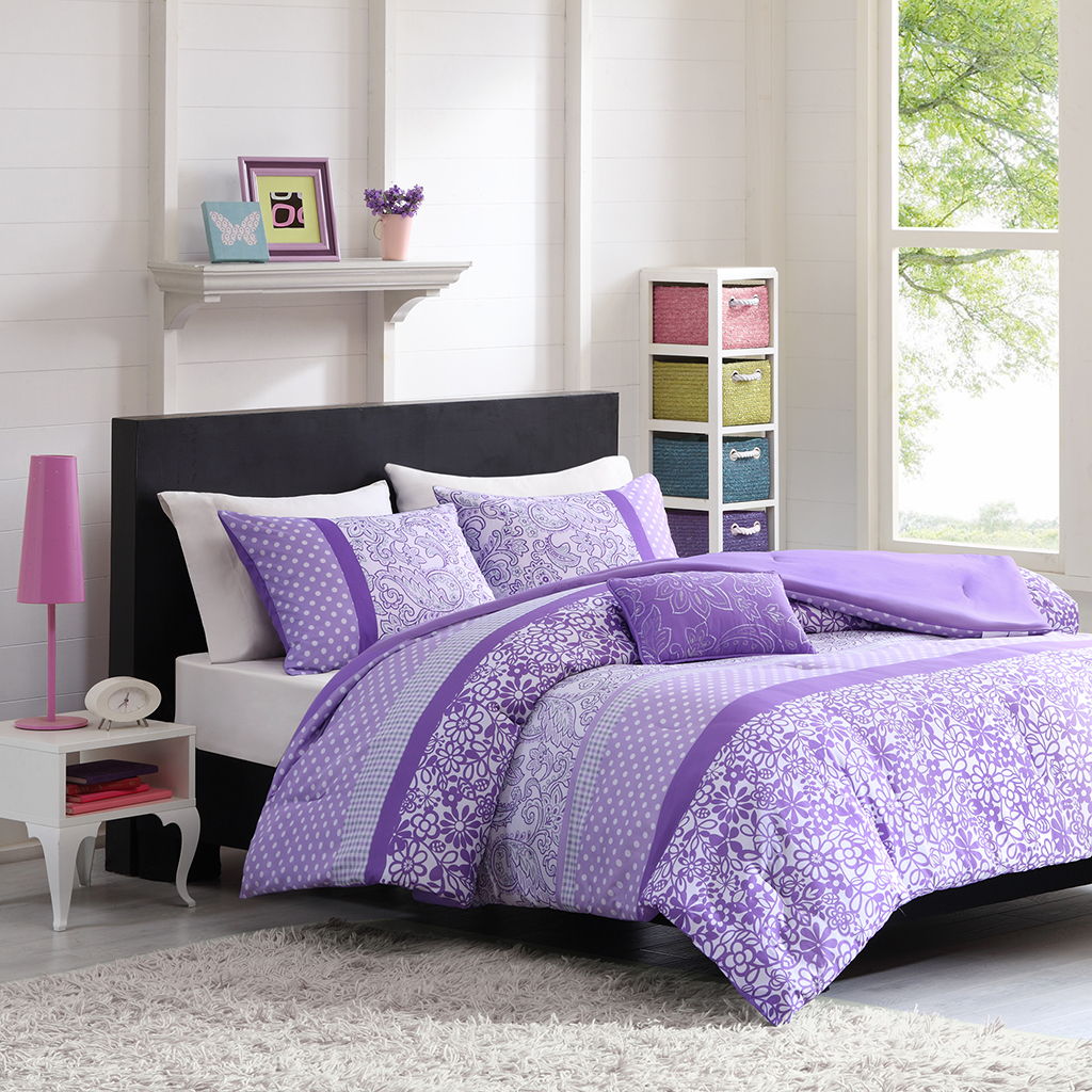 Riley - Twin Comforter Set - Purple