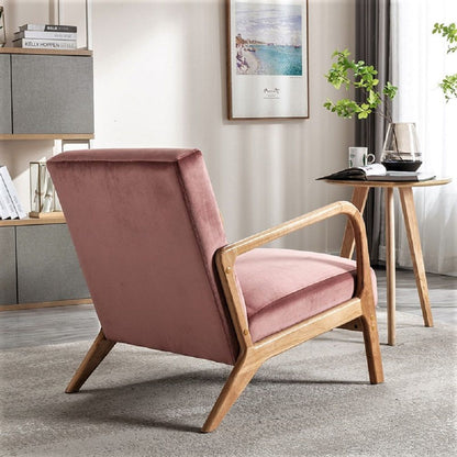 Classic Mid-Century Modern Accent Chairs, Open Framed Armchair With Cushioning US Pride