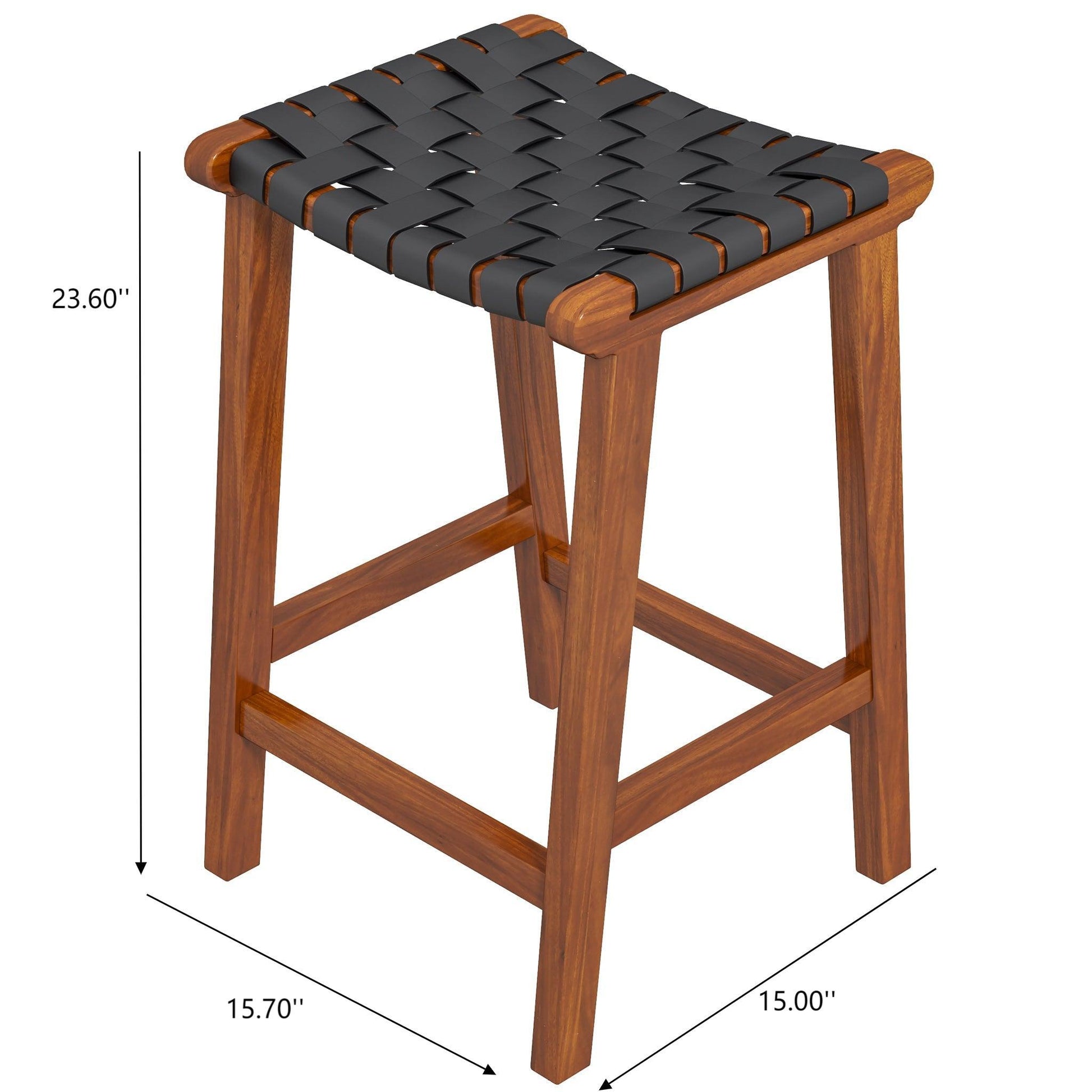 James - Mid-Century Modern Genuine Leather Counter Stool Ashcroft Furniture