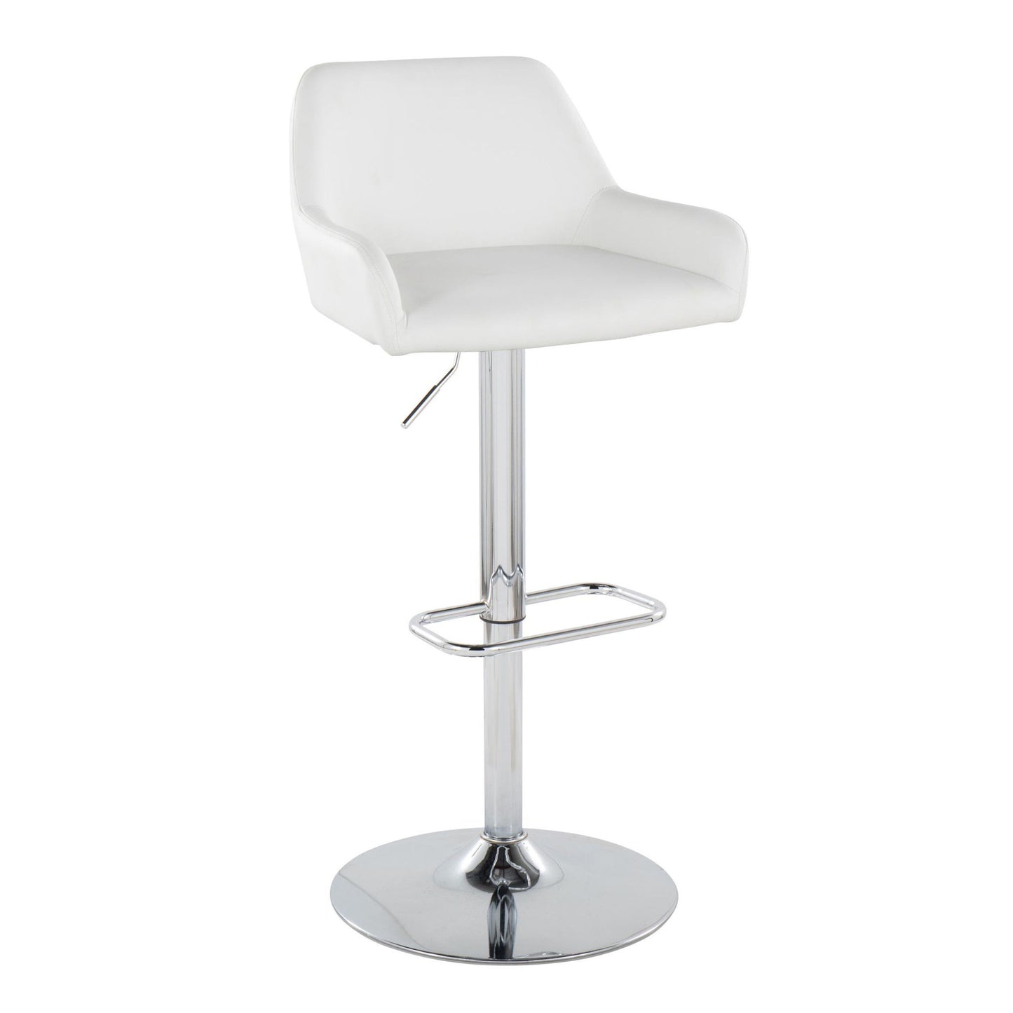 Daniella - Contemporary Adjustable Barstool With Swivel With Rounded Rectangle Footrest (Set of 2) Lumi Source