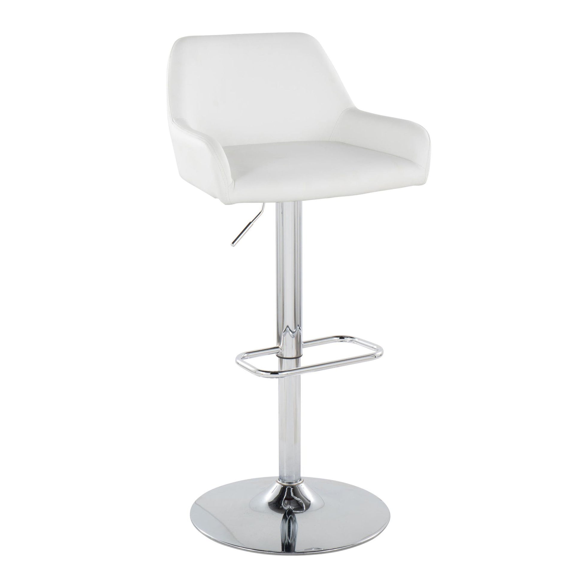 Daniella - Contemporary Adjustable Barstool With Swivel With Rounded Rectangle Footrest (Set of 2) Lumi Source