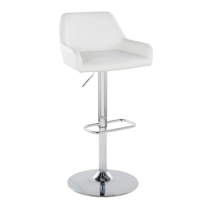 Daniella - Contemporary Adjustable Barstool With Swivel With Rounded Rectangle Footrest (Set of 2) Lumi Source