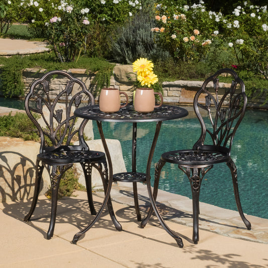 Nassau - Cast 3 Piece Bistro Set Noble House