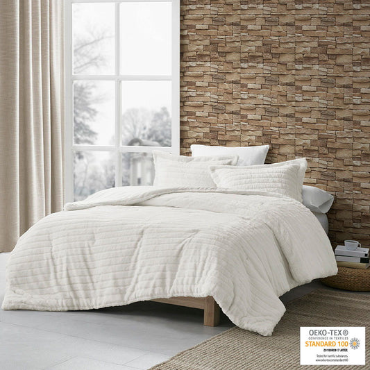 Amara - King Comforter Set - Ivory