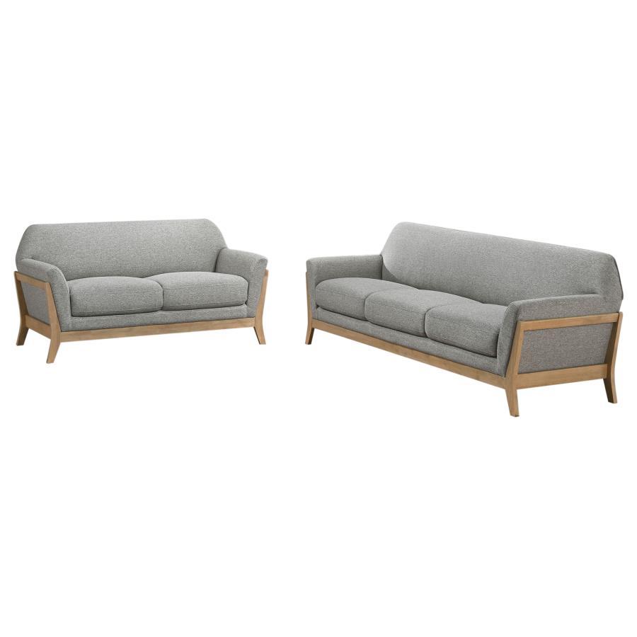 Vaughn - Fabric Upholstered Flared Arm Sofa Set Coaster Fine Furniture
