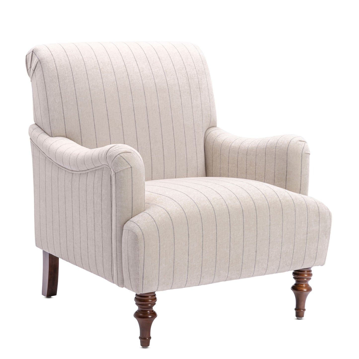 Sylvia - Striped Arm Chair - Natural Ridgecrest Home