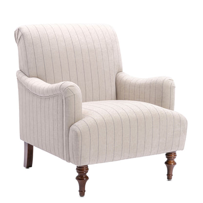 Sylvia - Striped Arm Chair - Natural Ridgecrest Home