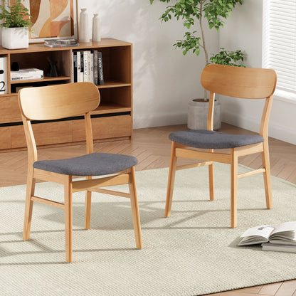 Brilliantine - Dining Chair With Cushion And Wood Frame (Set of 2) Noble House