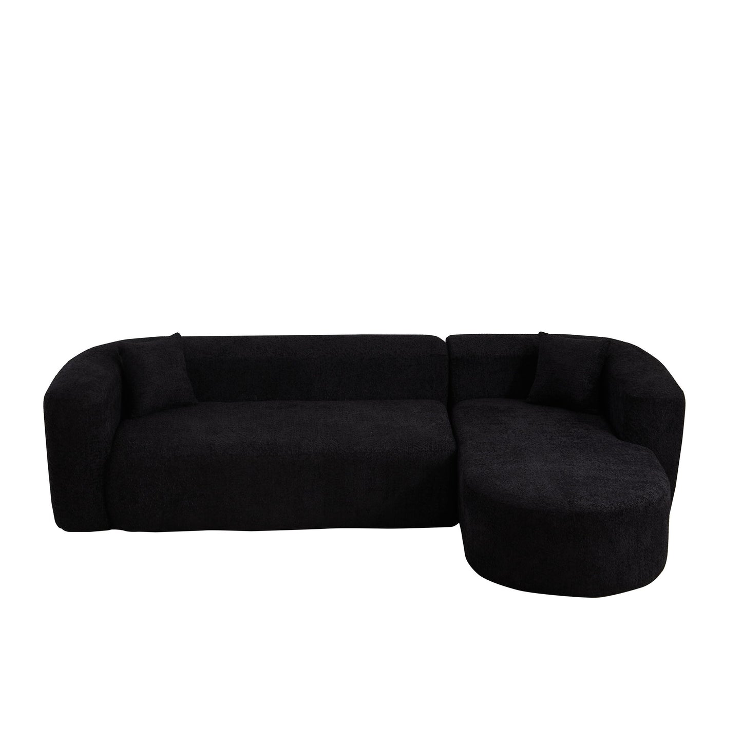 L - Shape Boneless Cloud Couch With 2 Throw Pillows For Living Room Home Essentials