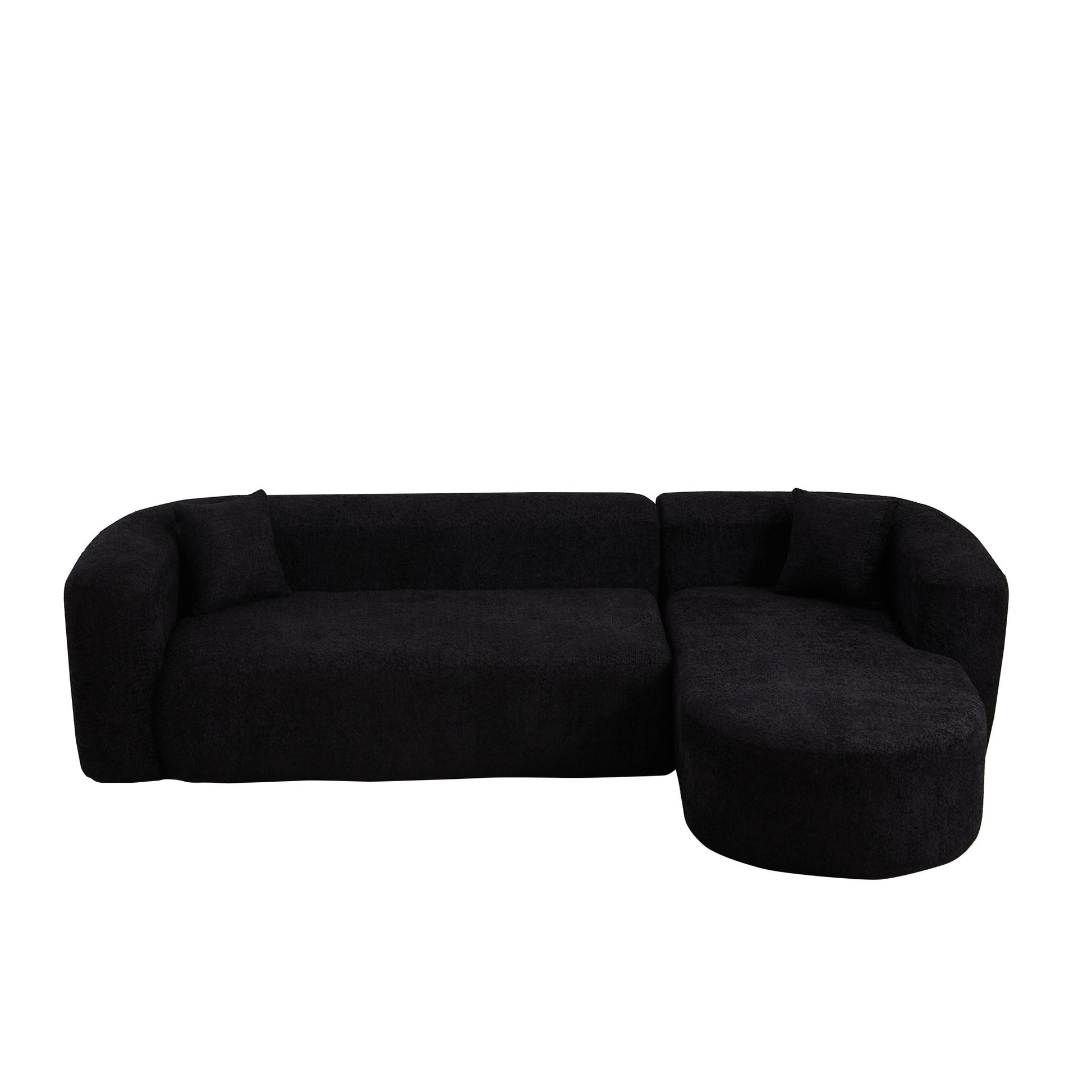 L - Shape Boneless Cloud Couch With 2 Throw Pillows For Living Room Home Essentials