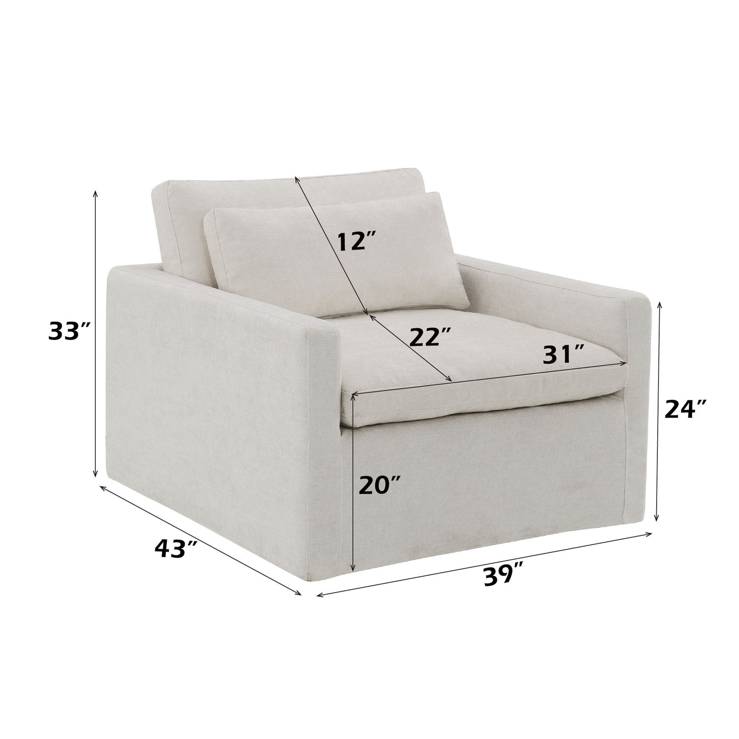 Naveen - Swivel Chair With 1 Toss Pillow Acme