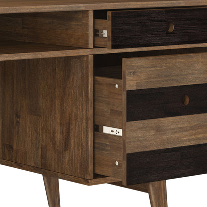 Clarkson - Desk With Side Drawers - Rustic Natural Aged Brown Simpli-Home