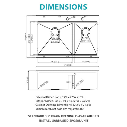 Topmount, Drop In Double Bowl Kitchen Sink Daily Nest