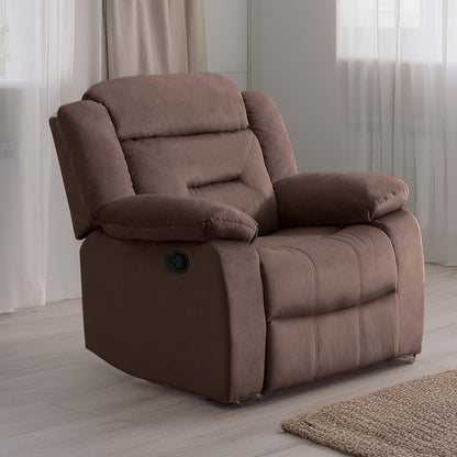 Modern Manual Recliner With Padded Seat And Pillow Arms Home Essentials