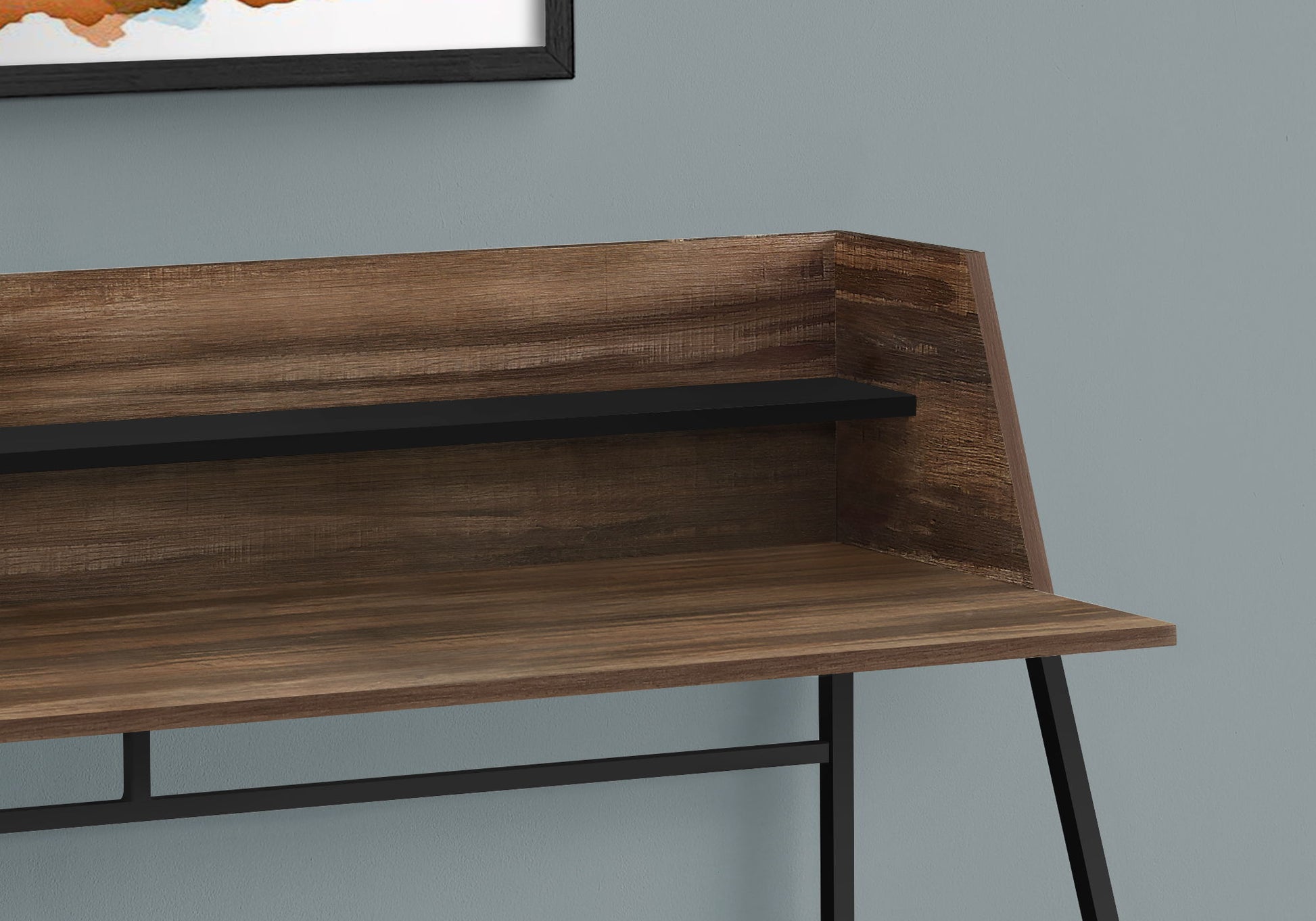 Computer Desk For Home Office, Laptop, Storage Shelves, Marble Look Contemporary & Modern 8th Street