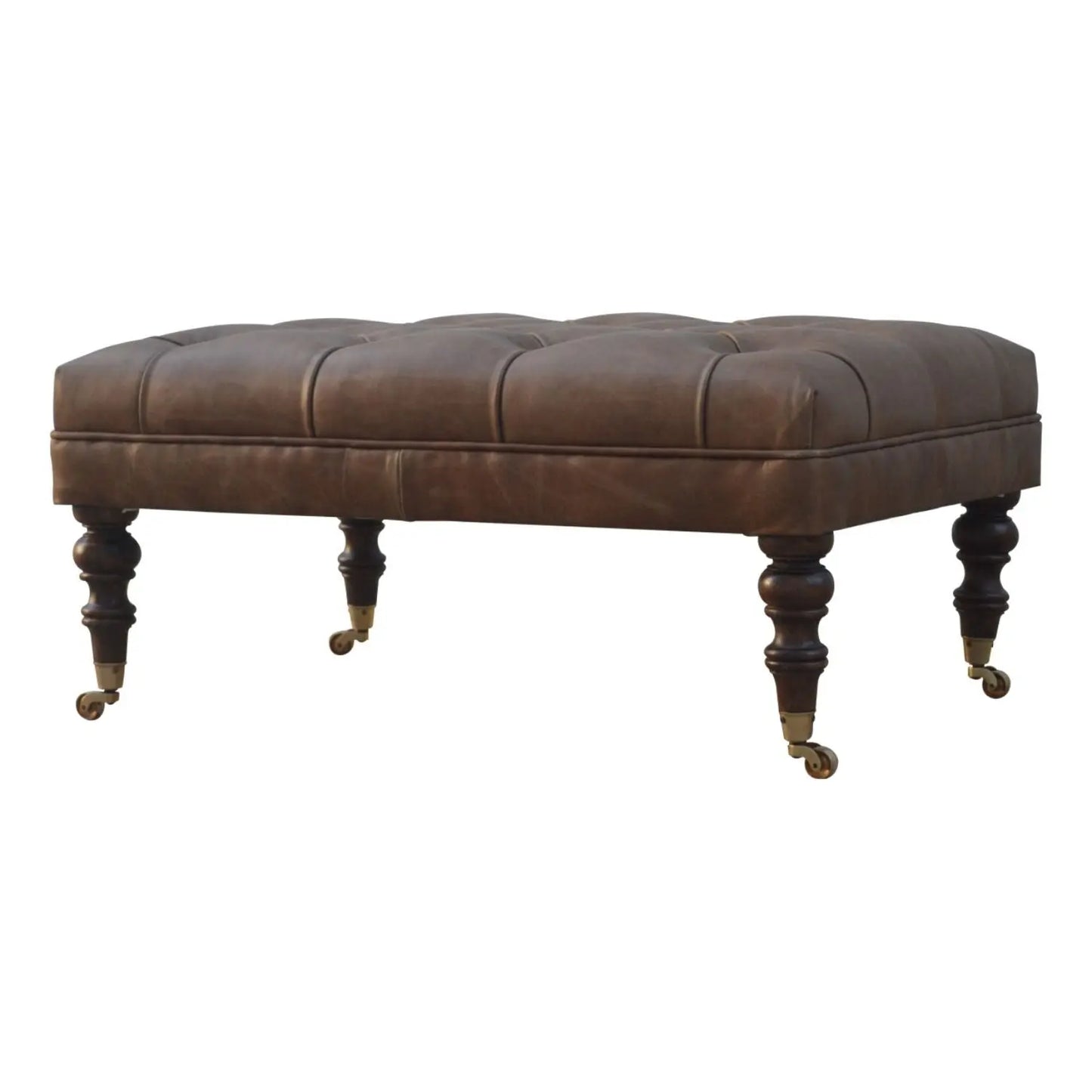 Buffalo - Leather Ottoman With Castor Legs Artisan Furniture