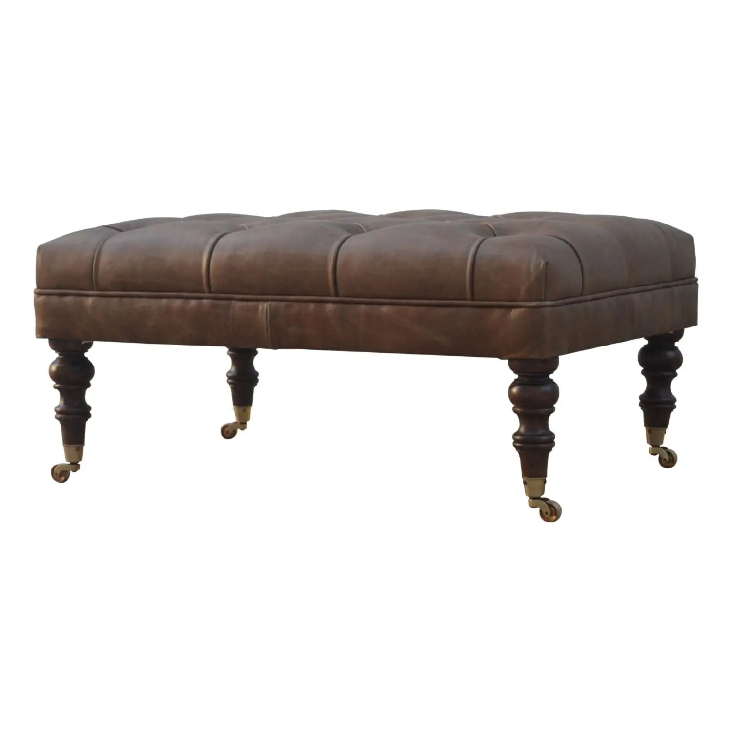 Buffalo - Leather Ottoman With Castor Legs Artisan Furniture