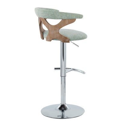 Gardenia - Contemporary Adjustable Barstool With Swivel / Rounded T Footrest (Set of 2) Lumi Source